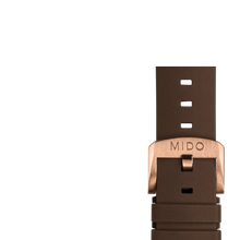 Charger l'image dans la galerie, Mido Multifort TV Big Date brown rubber strap 22mm
