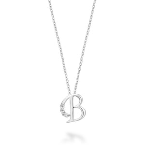 Mini Diamond Initial - 10Kt White Gold - A to Z