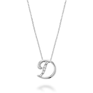 Mini Diamond Initial - 10Kt White Gold - A to Z