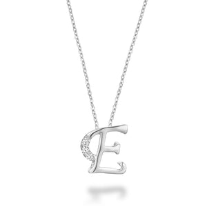 Mini Diamond Initial - 10Kt White Gold - A to Z