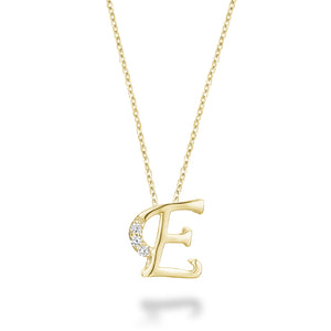 Mini Diamond Initial - 10Kt Yellow Gold - A to Z