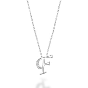 Mini Diamond Initial - 10Kt White Gold - A to Z