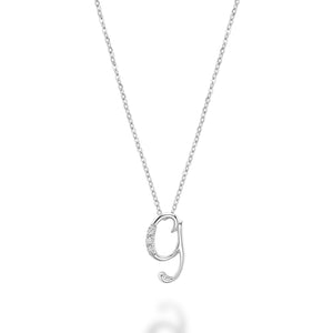 Mini Diamond Initial - 10Kt White Gold - A to Z