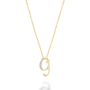 Mini Diamond Initial - 10Kt Yellow Gold - A to Z