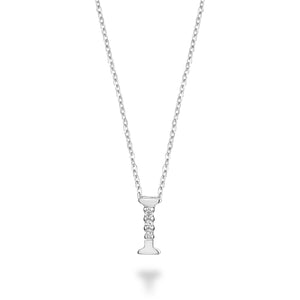 Mini Diamond Initial - 10Kt White Gold - A to Z