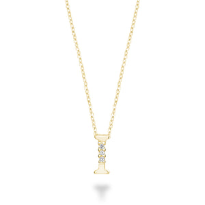 Mini Diamond Initial - 10Kt Yellow Gold - A to Z