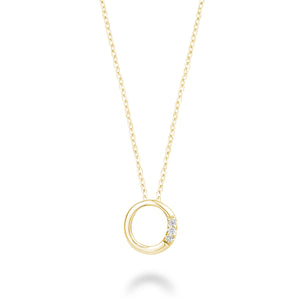 Mini Diamond Initial - 10Kt Yellow Gold - A to Z