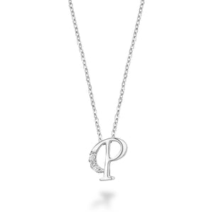 Mini Diamond Initial - 10Kt White Gold - A to Z