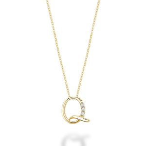 Mini Diamond Initial - 10Kt Yellow Gold - A to Z