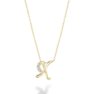 Mini Diamond Initial - 10Kt Yellow Gold - A to Z