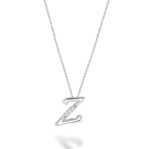 Mini Diamond Initial - 10Kt White Gold - A to Z