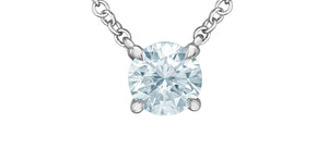 Solitaire Pendant - Lab Grown Diamond - 14kt White Gold | 0.70ct Round Cut