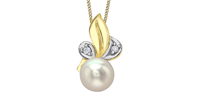 Necklace - Pearls & Diamonds - 10kt Yellow Gold |  DD8179YPEA