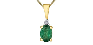 Diamond & Green Emerald - 10kt Yellow Gold | DD7889YEM