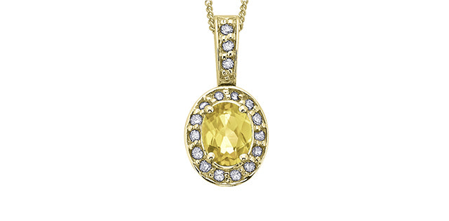 Necklace - 10Kt Yellow Gold - Diamond & Yellow Sapphire | DX906YORSA