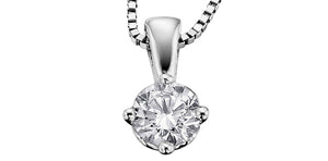 Pendant and Chain - Natural Maple Leaf Diamonds - 14kt White Gold | AM317W17