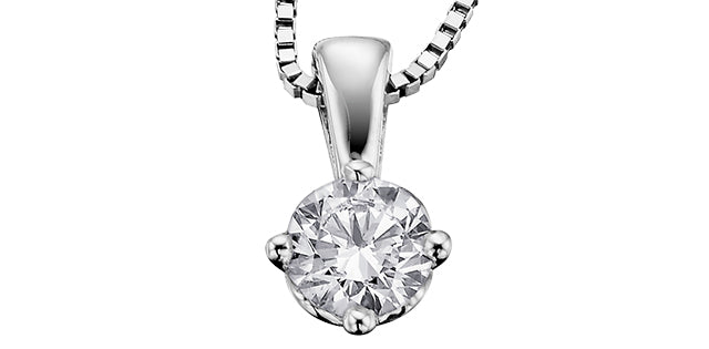 Pendant and Chain - Natural Maple Leaf Diamonds - 14kt White Gold | DX381W34