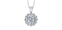 Charger l&#39;image dans la galerie, Pendant and Chaine - Natural Maple Leaf Diamonds - 14kt White Gold | ML576W25
