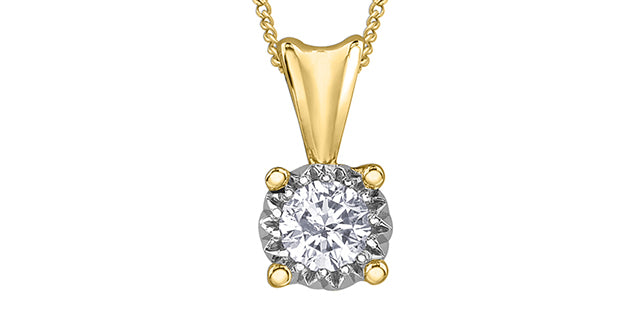 Diamond - 10kt White Gold Pendant and Chain | DX814YW07