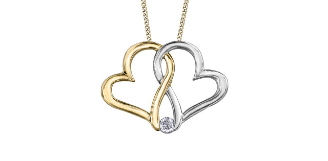 Heart pendant  - 10kt Yellow and White Gold | ML601