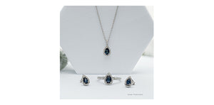 Pendant - Sapphire & Diamonds - 10kt White Gold | DD7678