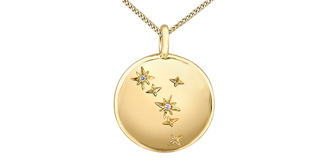 Zodiac Cancer Pendant and Chain - 10Kt Yellow Gold - Diamonds  | DX846YCAN