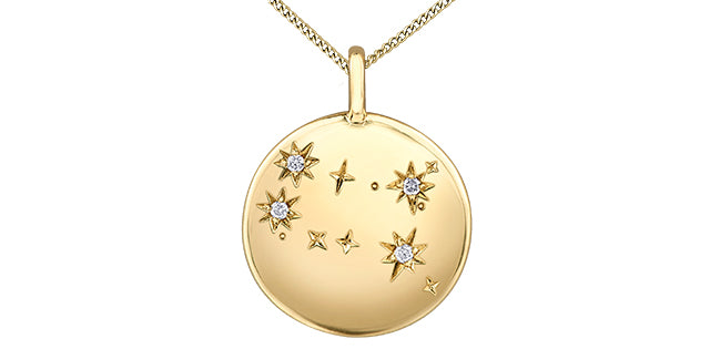 Zodiac Gemini Pendant and Chain - 10Kt Yellow Gold - Diamonds  | DX846YGEM