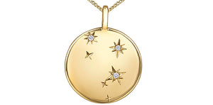 Zodiac Libra Pendant and Chain - 10Kt Yellow Gold - Diamonds  | DX846YLIB