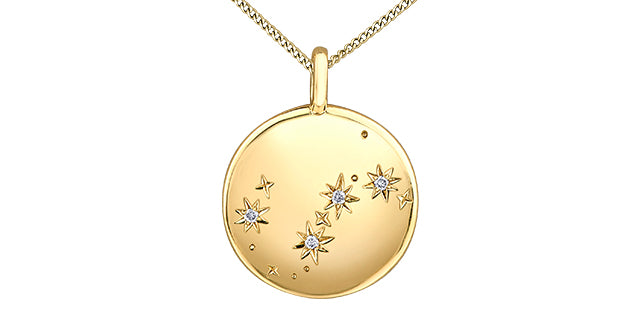 Zodiac Scorpio Pendant and Chain - 10Kt Yellow Gold - Diamonds  | DX846YSCO