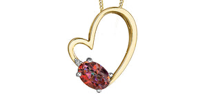 Heart and Chain - Diamond & Sunrise Topaz - 10kt Yellow  | DD8259YST