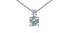 Charger l&#39;image dans la galerie, Aquamarine and diamond pendant &amp; chain 14kt white gold | ML867WAQ
