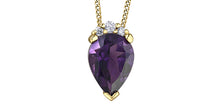 Load image into Gallery viewer, Diamond &amp; Amethyst - 10kt Yellow Gold Pendant and Chain | DD7963YAM
