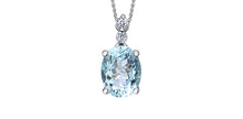 Load image into Gallery viewer, Pendant and Chain - Diamond &amp; Aquamarine 10kt White gold | ML979WAQ

