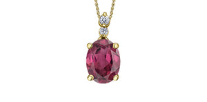 Diamond & Rho. Garnet pendant & chain 10kt Yellow gold | ML979YRHGA