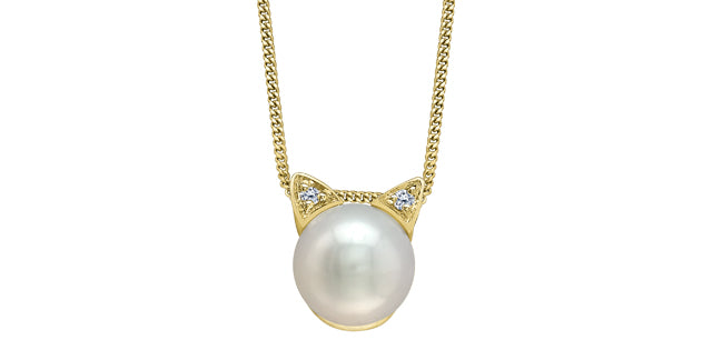 Necklace - Pearls & Diamonds - 10kt Yellow Gold | DD8233YPEA