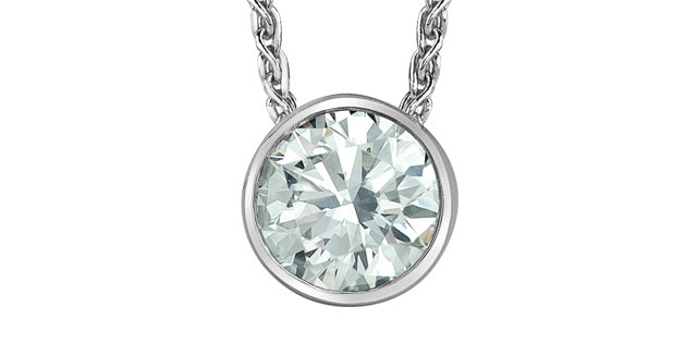 Solitaire Pendant - 14kt White Gold - 0.51ct Lab Grown Diamond | PP4691W/50C