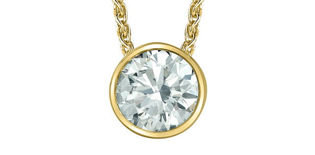 Solitaire Pendant - 14kt Yellow Gold - 0.51ct Lab Grown Diamond | PP4691Y/50C