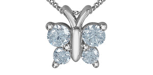 Butterfly Necklace - 10kt white gold - Laboratory Grown Diamonds | 70035