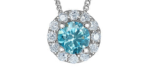 Necklace - 10kt White Gold - Laboratory Grown Diamonds - Blue | 70039