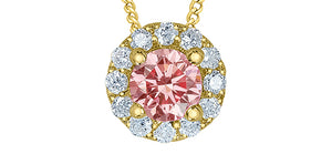 Necklace - 10kt Yellow Gold - Laboratory Grown Diamonds - Pink | 70038