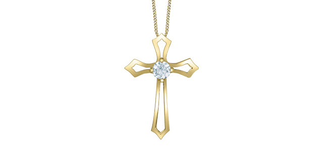 Cross - 10kt Yellow Gold - Laboratory Grown Diamonds | 70022