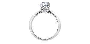 Ring - Natural Round Cut  Maple Leaf Diamonds - 18kt White Gold  | R10034WG/50-18QC