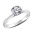 Ring - Natural Round Cut  Maple leaf diamonds - 18kt White Gold  | R10034WG/50-18