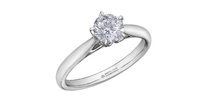 Ring - Natural Round Cut  Maple Leaf Diamonds - 18kt White Gold  | ML529W50