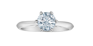 Ring -  Round cut Laboratory Grown Diamond -  14KT White Gold | 1.02ct round cut LGD