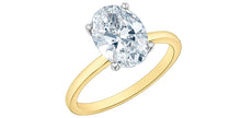 Load image into Gallery viewer, Ring - Oval Cut Laboratory Grown Diamond -  14KT Yellow and White Gold | 2.00Ct
