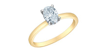 Load image into Gallery viewer, Ring - Oval Cut Laboratory Grown Diamond -  14KT Yellow and White Gold | 0.70Ct
