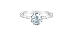 Ring -  Round cut Laboratory Grown Diamond -  14KT White Gold | 1.07ct round cut