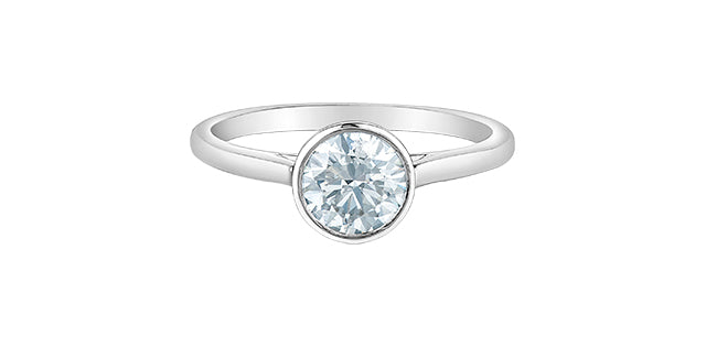 Ring -  Round cut Laboratory Grown Diamond -  14KT White Gold | 1.07ct round cut