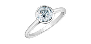 Ring -  Round cut Laboratory Grown Diamond -  14KT White Gold | 1.07ct round cut